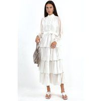 Gestuftes Maxikleid mit Rüschendetails