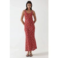 Maxikleid mit Blumenmuster und U-Ausschnitt