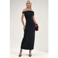 Asymmetrisches Bodycon-Maxikleid mit Faltenwurf