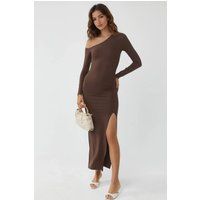 Asymmetrisches Off-Shoulder Maxi mit Raffung