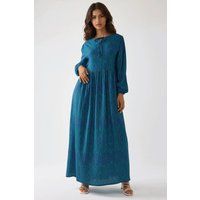 Bedrucktes A-Linien-Maxikleid mit Bindeband
