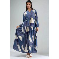 Maxikleid aus Viskose mit Geometrischem Print