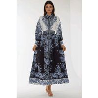 Maxikleid mit ornamentalem Paisley-Muster
