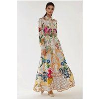 Elegantes Maxikleid mit botanischem Print