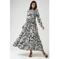 Blumiges Maxikleid mit Hemdkragen