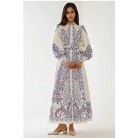 Elegantes bedrucktes Maxikleid mit Gürtel