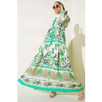 Gestuftes Maxikleid mit Blumenmuster