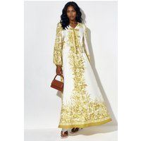 Bedrucktes Maxikleid mit V-Ausschnitt