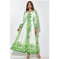 Maxikleid mit Blumenmuster und Bindeschleife