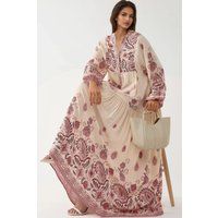 Bedrucktes Paisley-Maxikleid mit V-Ausschnitt
