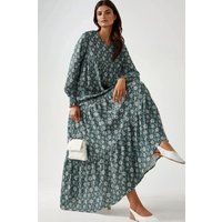 Gestuftes Maxikleid mit Blumenprint
