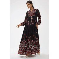 Bedrucktes Viskose-Maxikleid mit Stufen
