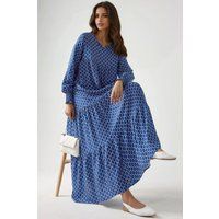 Bedrucktes Stufen-Maxikleid aus Viskose