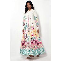 Florales A-Linien-Maxi-Hemdkleid