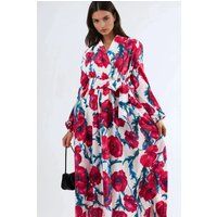 Fließendes Maxikleid mit Blumenmuster