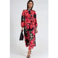 Maxikleid im Hemdstil mit Blumenprint