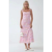Florales Maxikleid mit Herzkragen