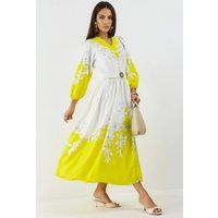 Florales Maxikleid mit Gürtel