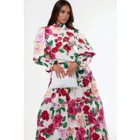 Gestuftes Maxikleid mit Blumenprint