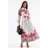 Blumen-Hemdkleid mit Mustermix