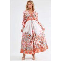 Florales Boho-Maxikleid mit Paneelen