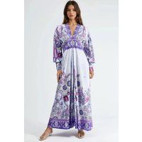 Maxikleid mit Paisley-Muster und Paneelen