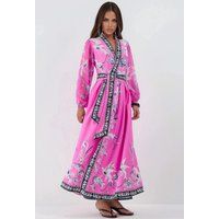Maxikleid im Wickel-Look mit Blumenmuster