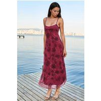 Maxikleid aus Tüll mit Blumenmuster