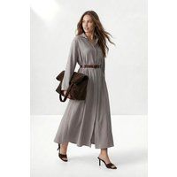 Fließendes Modal-Maxi-Hemdkleid