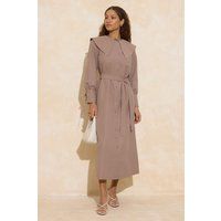 Maxi-Hemdblusenkleid mit Statement-Kragen