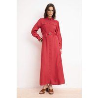 Gürtel-Maxikleid im Utility-Stil