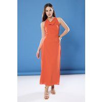 Elegantes Midi-Kleid mit Wasserfallausschnitt