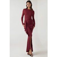 Figurbetontes Maxikleid mit Rüschen