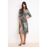 Elegantes Midi-Kleid mit Zebradruck
