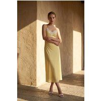 Polka-Dot Maxikleid mit Spitze