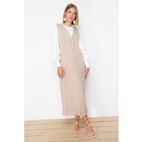 Ärmelloses Maxikleid mit Knopfleiste