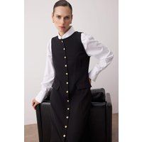 Ärmelloses Maxikleid mit Knopfleiste
