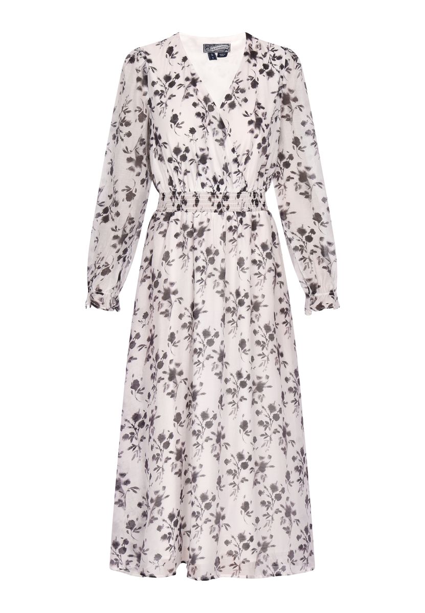 Luftiges Chiffon-Midikleid mit Blumenmuster