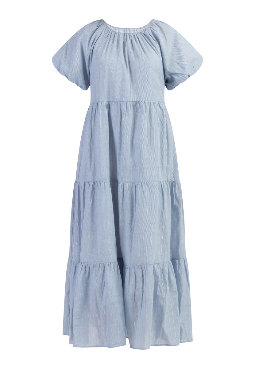 Gestuftes Maxikleid mit Ballonärmeln