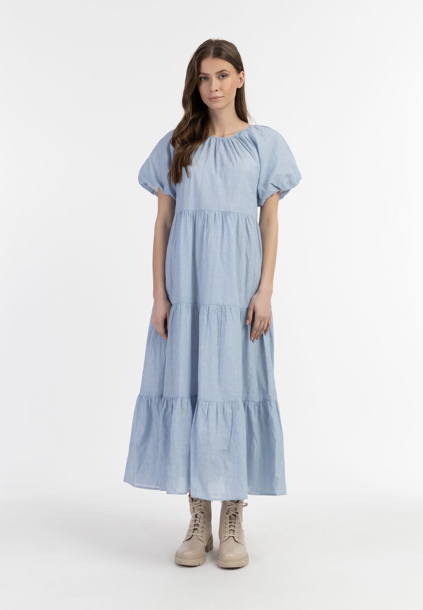 Gestuftes Maxikleid mit Ballonärmeln
