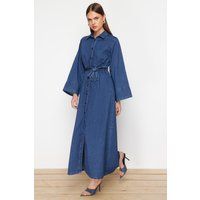 Maxi-Hemdblusenkleid aus Denim