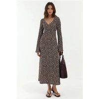 Maxikleid mit V-Ausschnitt und Blumenprint