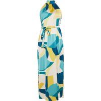 Maxi-Halterkleid mit abstraktem Print