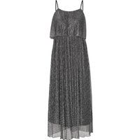 Schimmerndes Plissee-Midikleid mit Volant