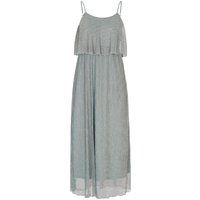Schimmerndes Plissee-Midikleid mit Volant
