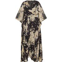 Fließendes Kimono-Maxikleid mit Blumenmuster