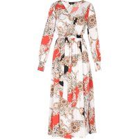 Elegantes bedrucktes Wickel-Maxikleid