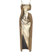 Metallisches Maxikleid mit Cut-Out