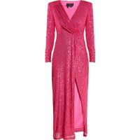Maxikleid mit Pailletten und V-Ausschnitt