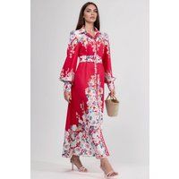 Elegantes Maxi-Hemdblusenkleid mit Blumenmuster